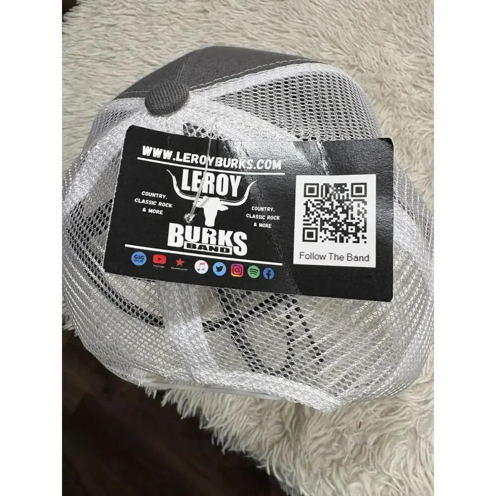 LEROY BURKS BAND BASEBALL HAT CAP GRAY‎ TRUCKER SNAP BACK